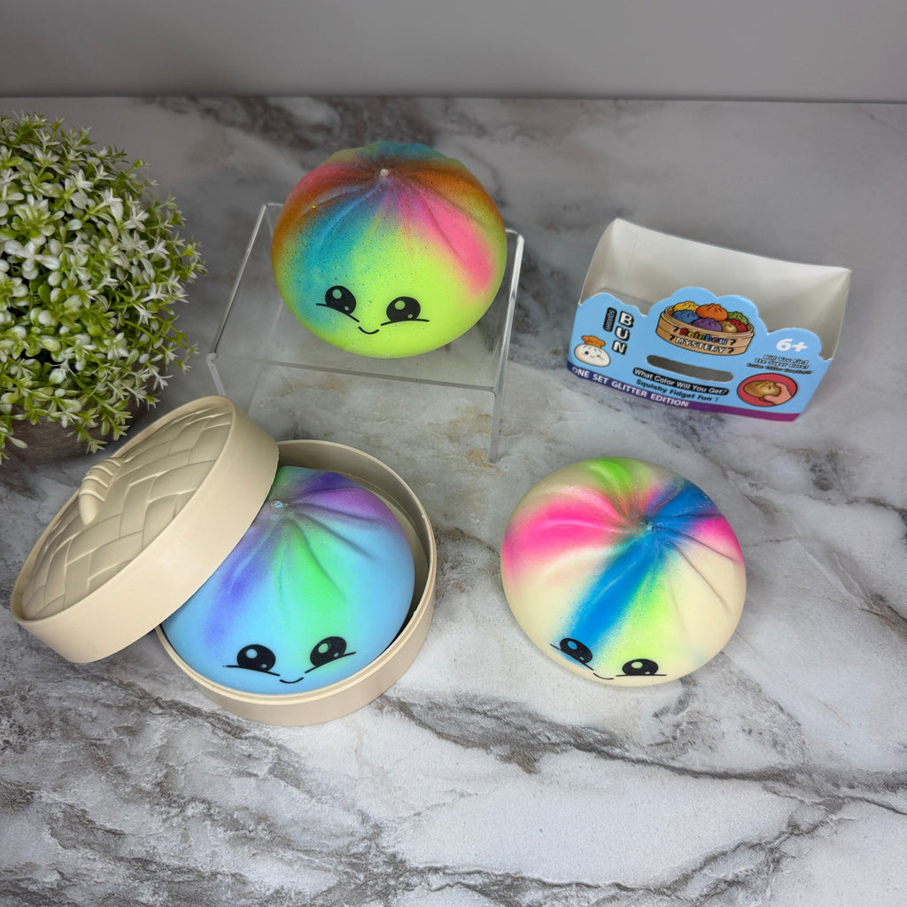 Squishy Toy - Viral Dumpling, Multi Color Spray Paint  + New Face