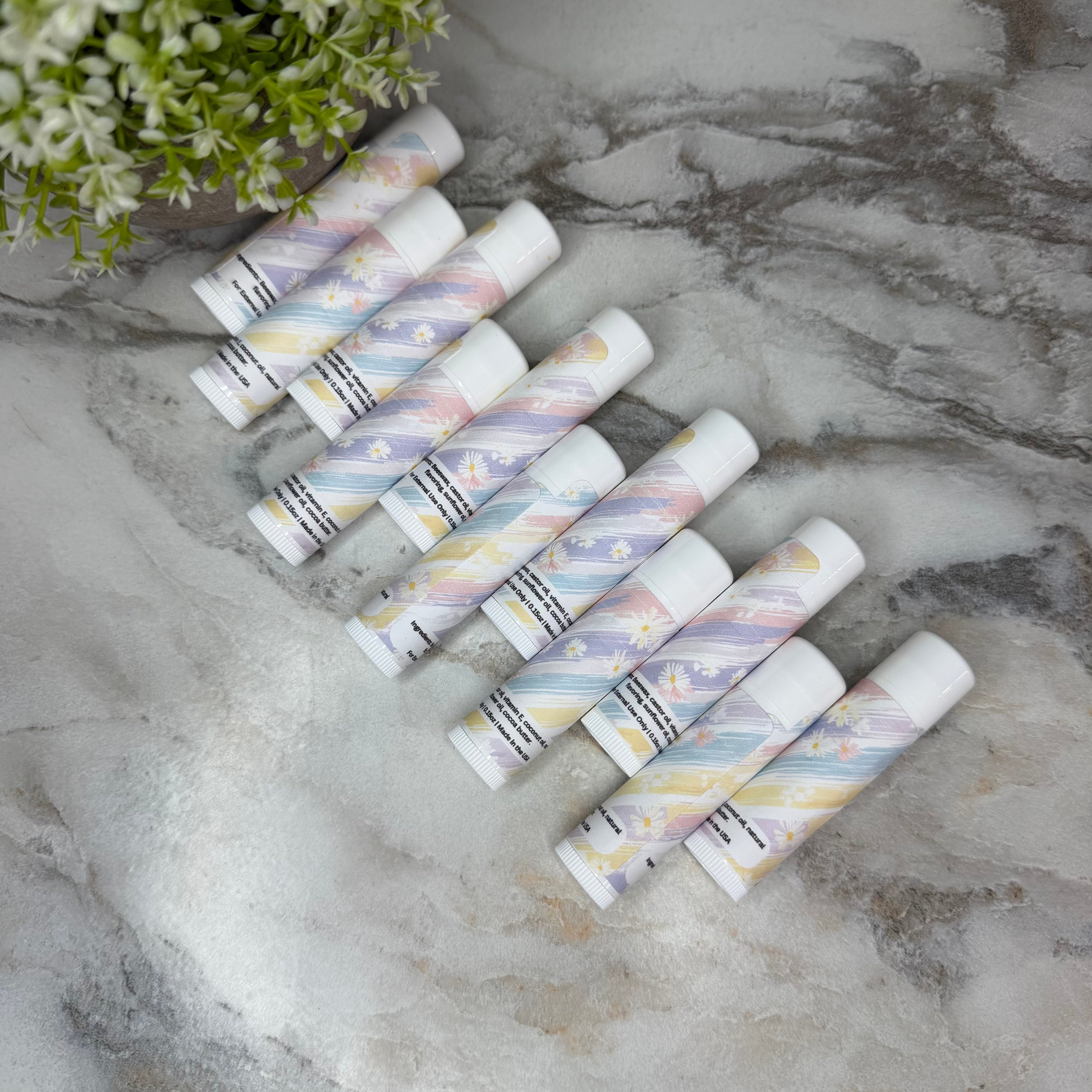 Lip Balm - Stripe Floral Daisy