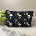 Pouch - Halloween Fall, Black Floral Skull
