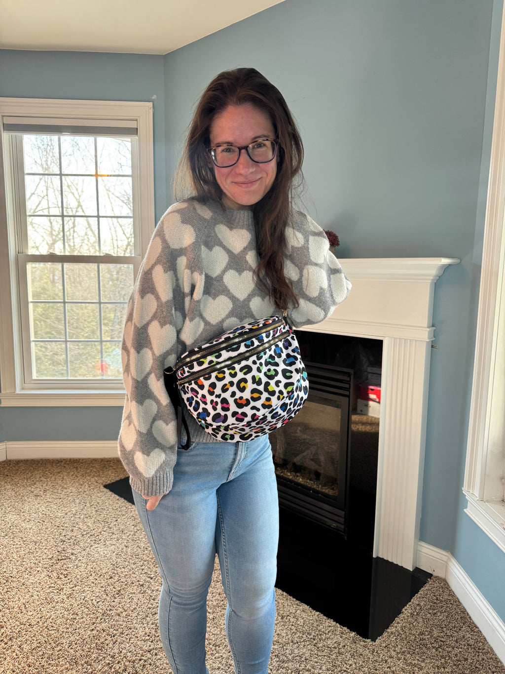 The Roni Nylon Crossbody - Rainbow Animal Print