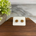 Wooden Stud Earrings - Coffee Bean