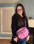The Roni Nylon Crossbody - Light Pink Hearts