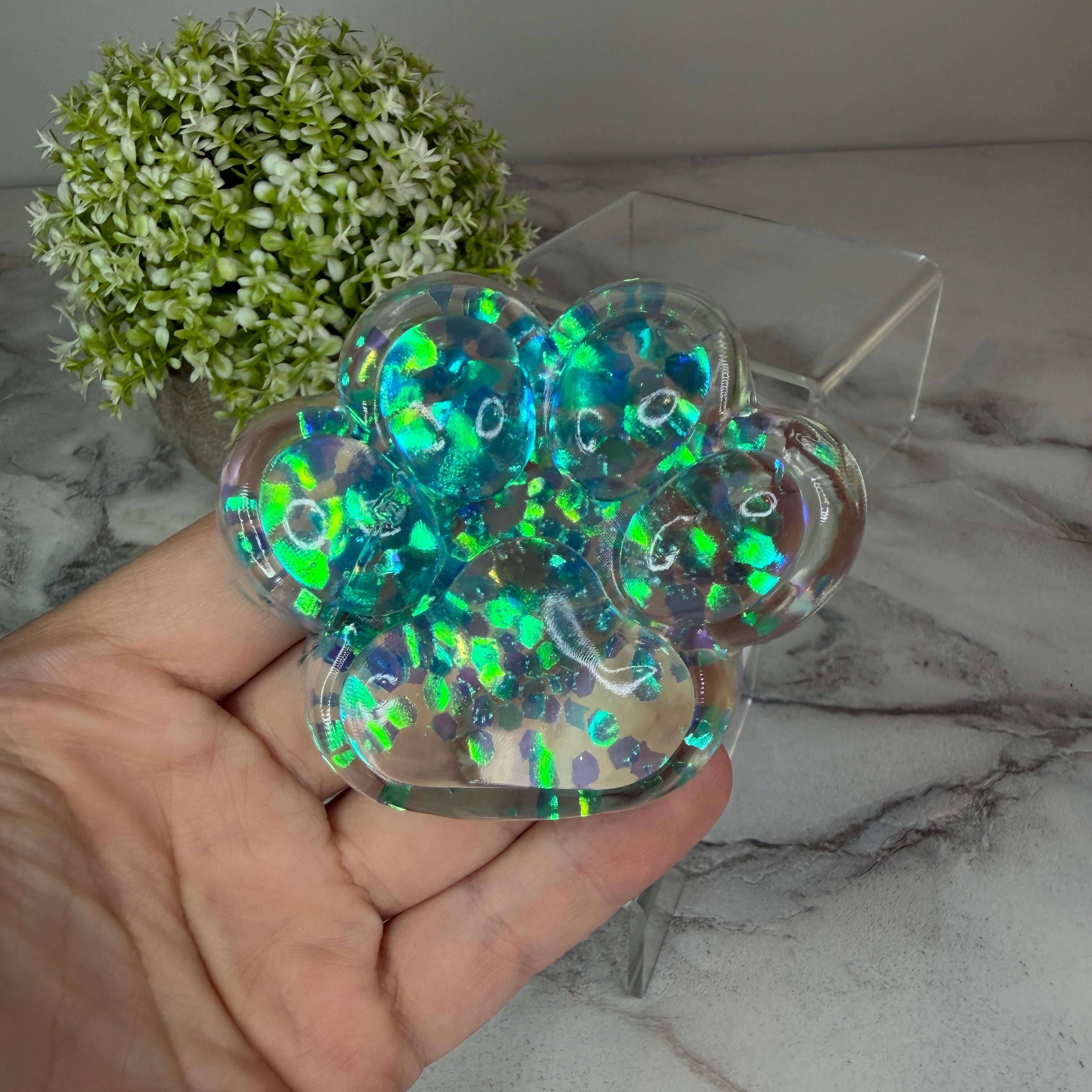 Squishy Toy - Paw Print, Glitter