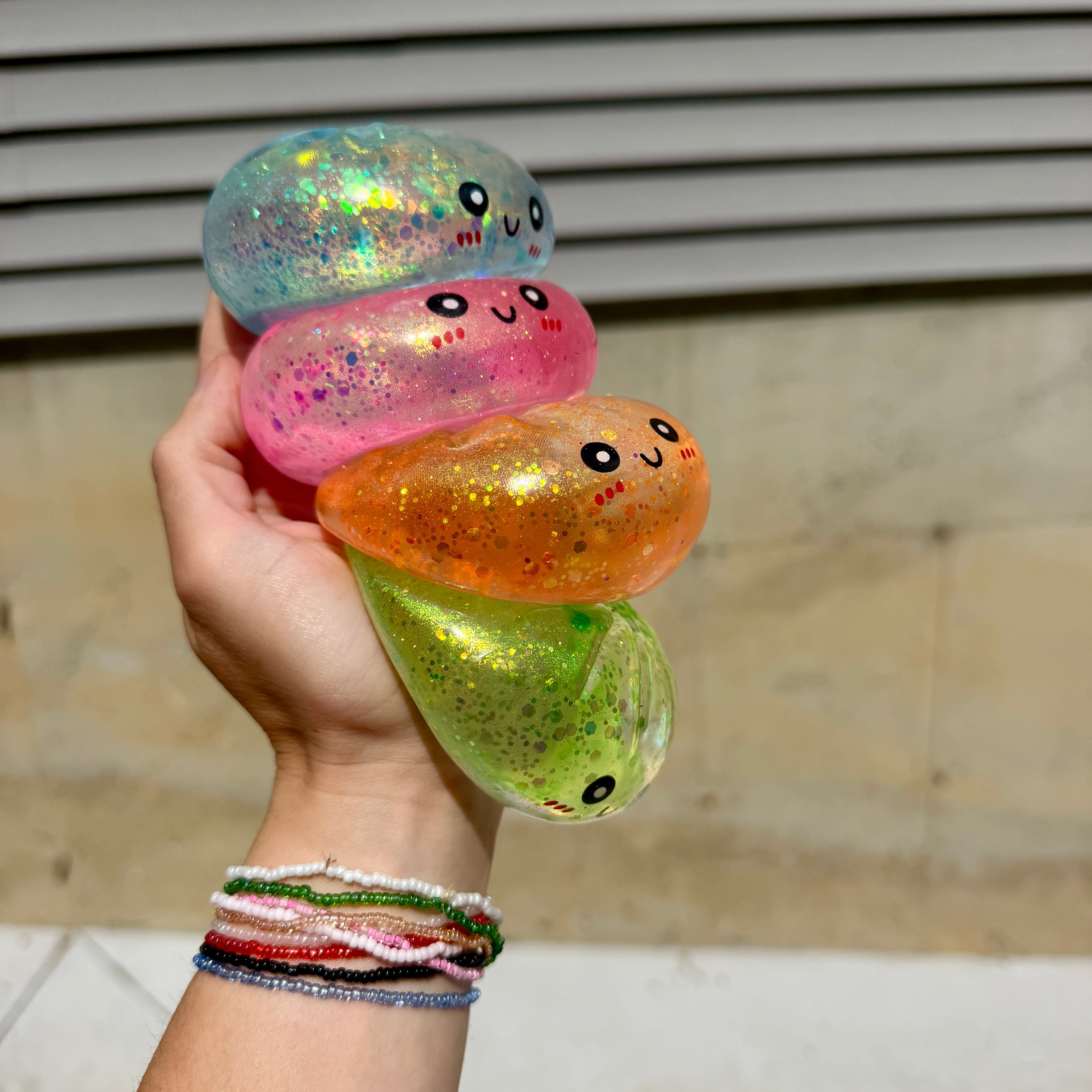 Squishy Toy - Viral Dumpling, Slow Rise Glitter #2 - Orange