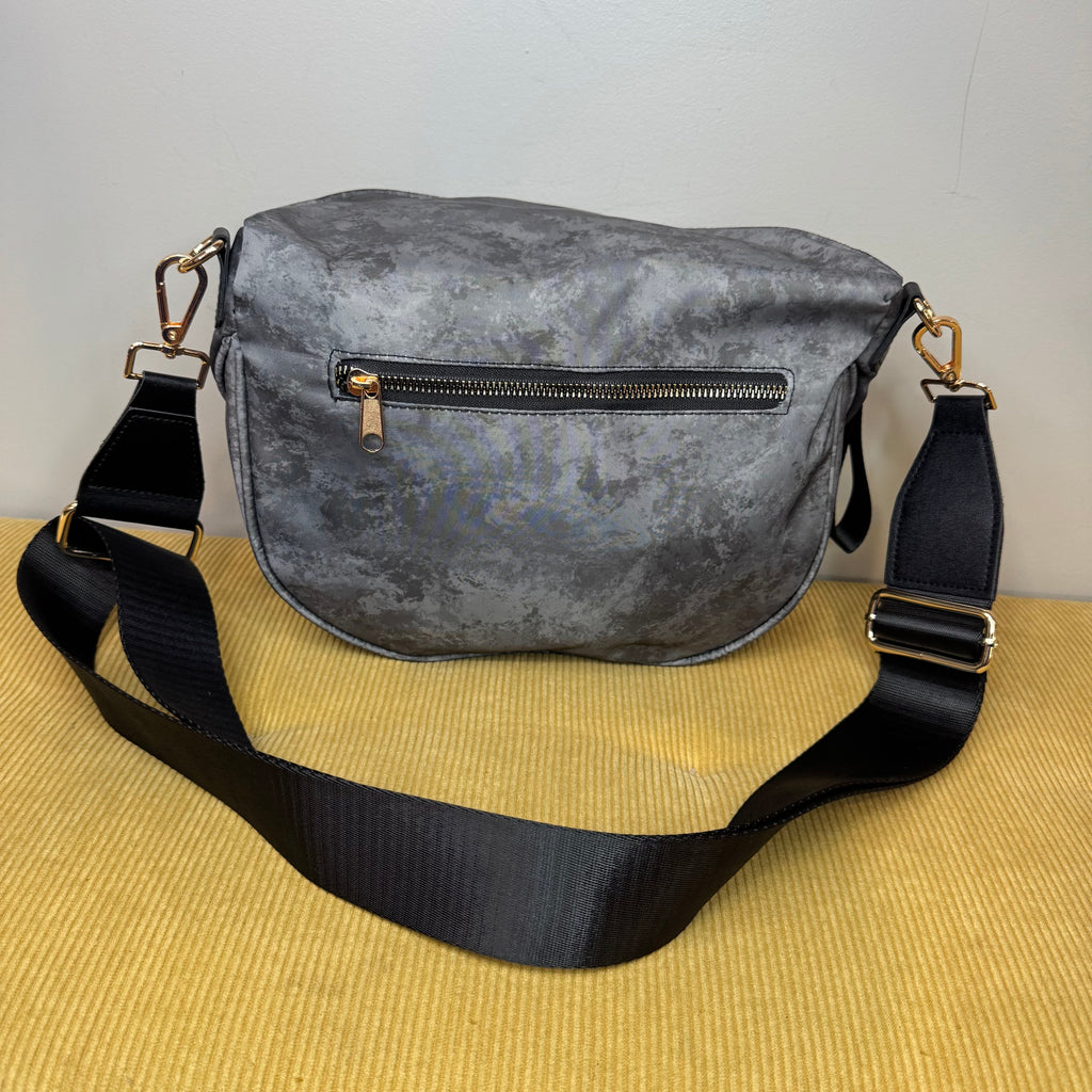 The Roni Nylon Crossbody - Medium Grey Acid Wash