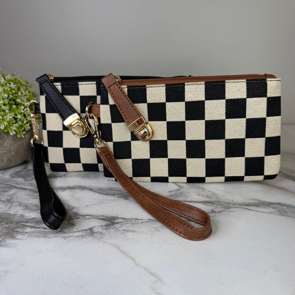 Wallet Clutch - Checker Canvas