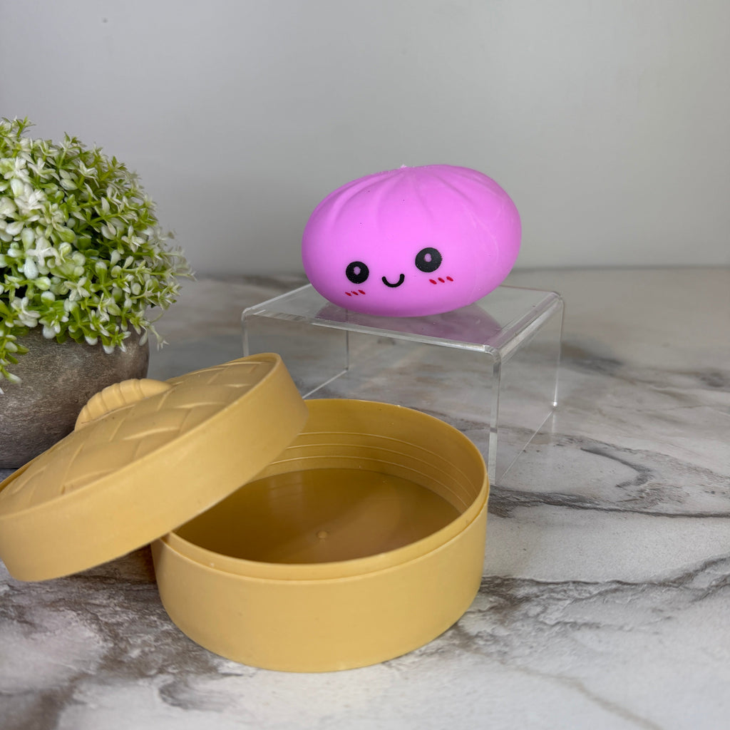 Squishy Toy - Viral Dumpling, Solid Purpley Pink