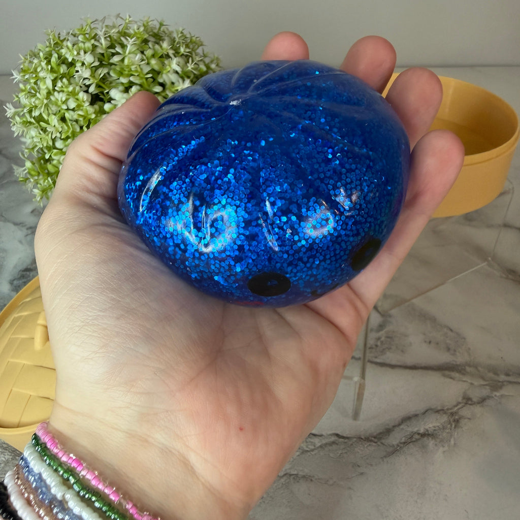 Squishy Toy - Viral Dumpling, Dark Blue Glitter