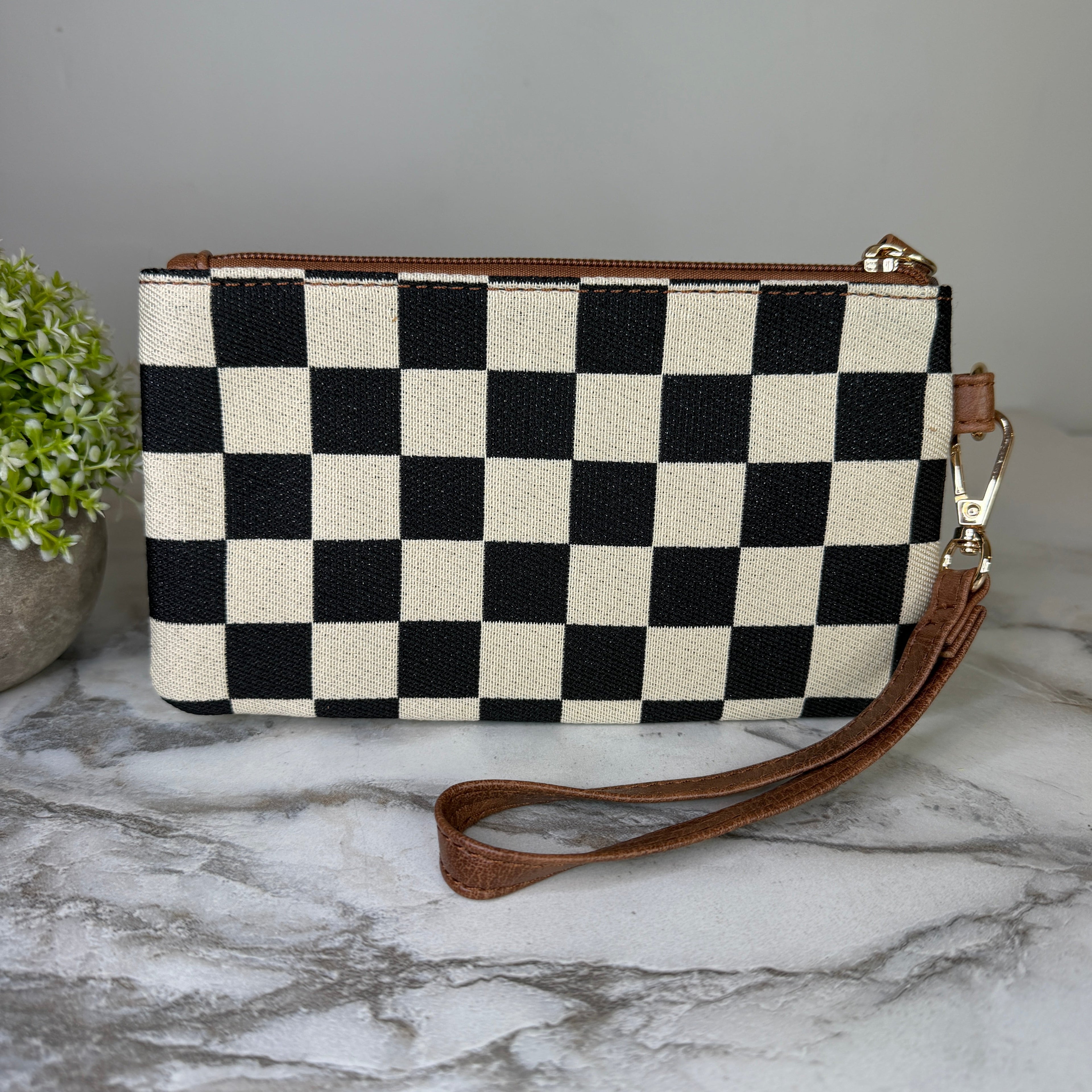 Wallet Clutch - Checker Canvas